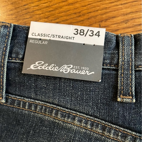 NWT Eddie Bauer Fleece Lined Classic Straight Flex Winter Jeans - Picture 7 of 10